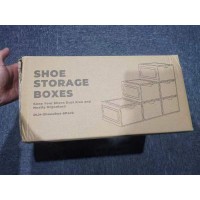 Delamu 6PK Clear Hard Plastic Stackable Shoe Boxes with Lids. 1500Packs. EXW Los Angeles